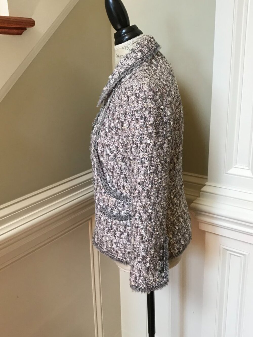 Chanel Lesage Tweed Blazer Jacket Womens 40 US 6 Pink Gray Vintage 2004 Runway - Picture 9 of 14